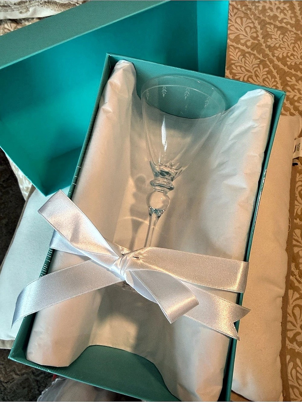 Tiffany & Co. Crest Crystal Stemware Wine Glass